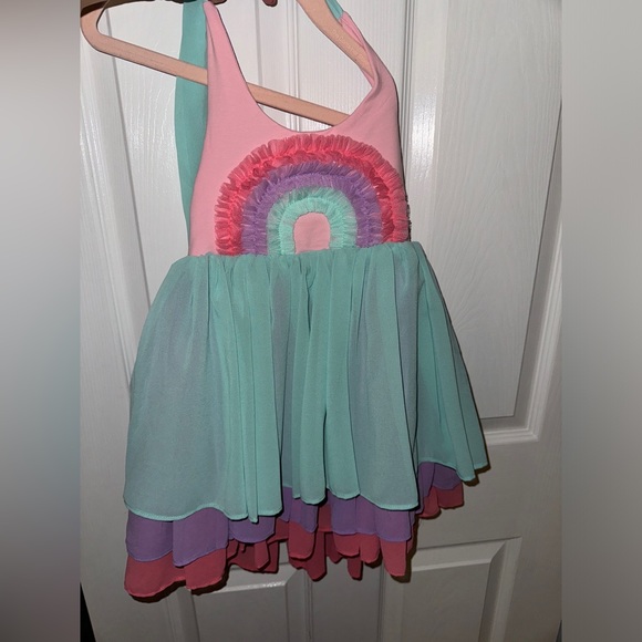 Girl August Rainbow Tulle Dress size 5 - Picture 1 of 3
